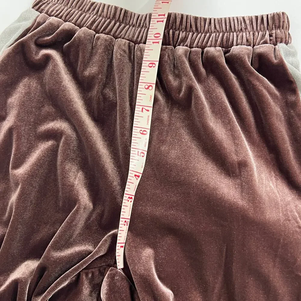 Easel Velour Jogger Pants Size Small Plum Elastic Waist Cozy Lounge Athleisure